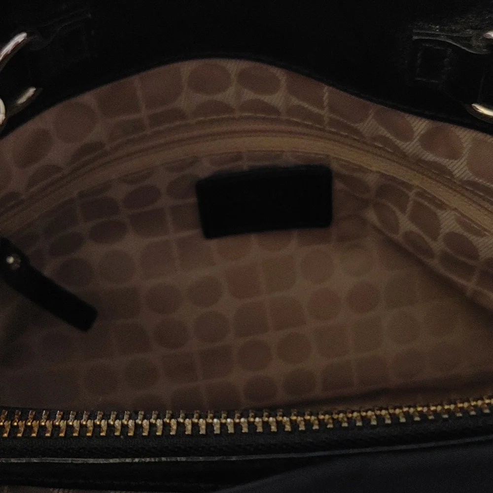 Kate Spade Elena Black Nylon & Patent Leather Shoulder Hobo Handbag - Picture 8 of 11